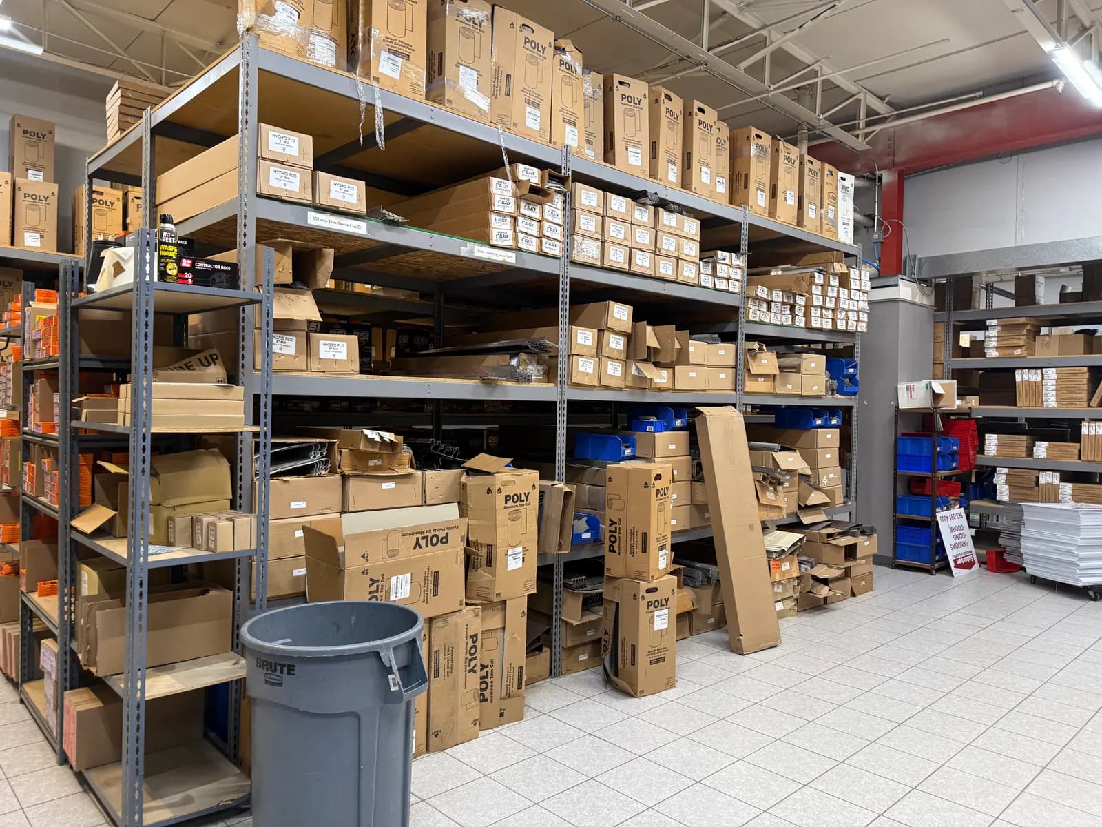 Shelving of siding accessories