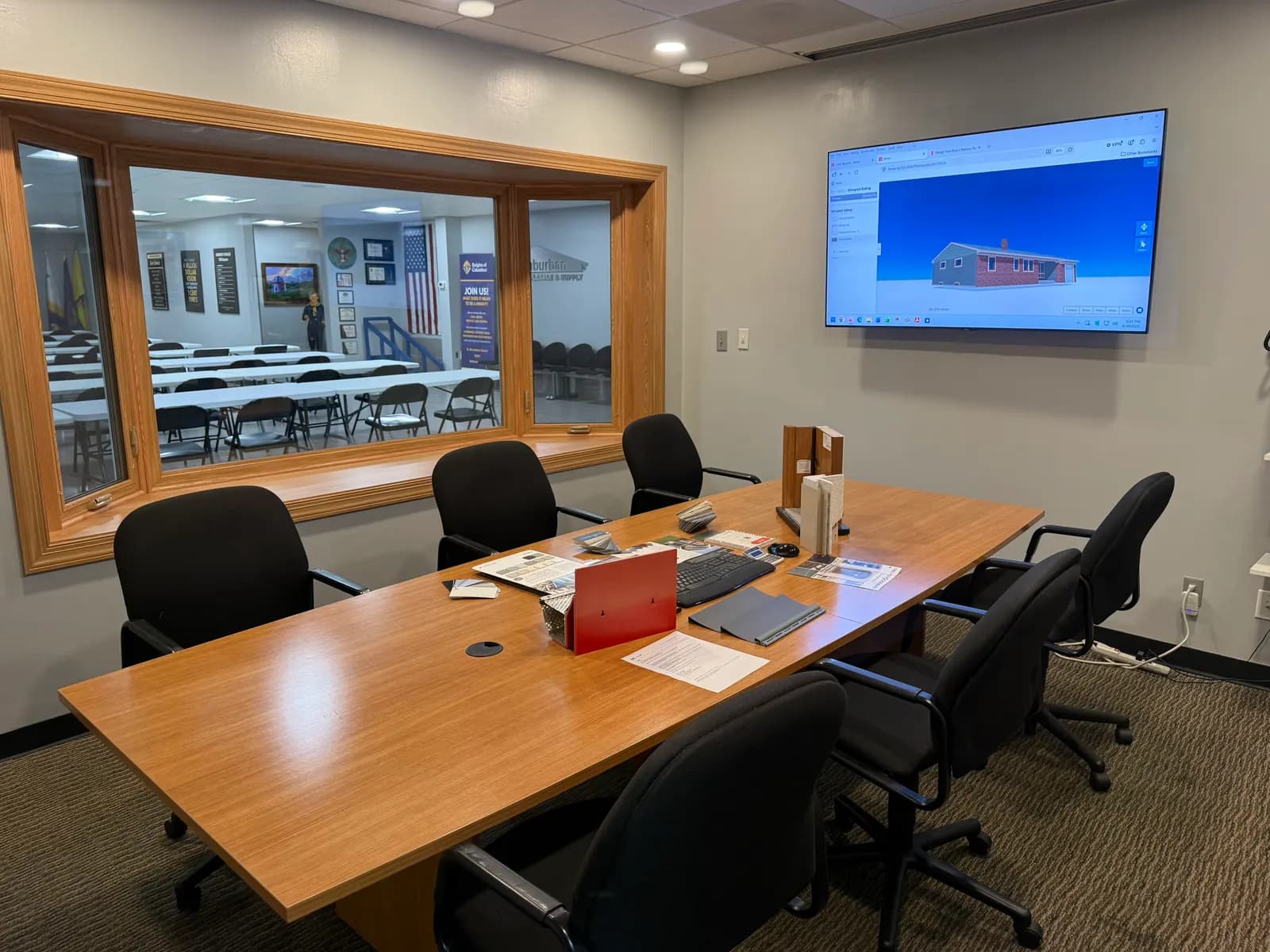 Conference room looking into the training center